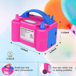 Pompa Elettrica Portatile a Doppio Ugello per <span class=keywords><strong>Palloncini</strong></span>, Rosso Rosa, 110V 600W, <span class=keywords><strong>Gonfiatore</strong></span> Elettrico per Decorazioni - Product Image 2