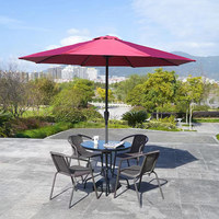 Fauteuil rond d'extérieur Bistro français Chaises d'extérieur Chaise de jardin en osier et rotin avec parapluie