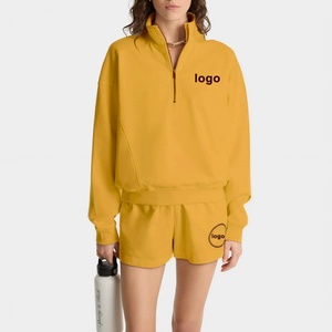 Customt Recycled Fabric Stand Collar Zipper Jacket Tennis Set High-Waisted <b>Elastic</b> Long Sleeved Golf Top Printed Waist <b>Skirt</b> - Product Image 2