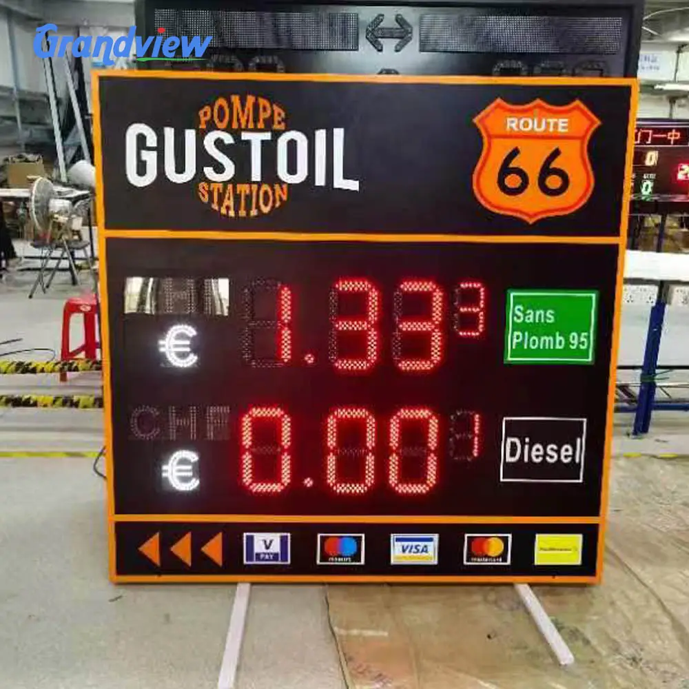 Il prezzo del carburante digitale esterno firma i display a LED impermeabili IP65 per la stazione di servizio