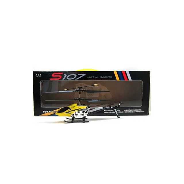 S107 Helikopter Remote Control 3 CH RC, Mainan Helikopter Giroskop RTF Logam/Helikopter Terbang Kendali Jarak Jauh