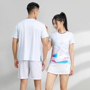 Custom OEM Unisex Dagelijkse Sportkleding T-shirt Vochtregulerend Lichtgewicht Trainings Badminton Tennis Shirt voor Sportactiviteiten - Product Image 2
