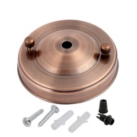 Lampada a sospensione a soffitto in metallo con piastra a baldacchino rosone D100
