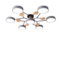 Plafonnier LED en fer de style nordique pour salon et chambre à coucher, design moderne et simple, multi-têtes, design Macaron