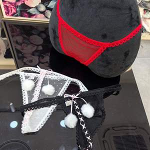 Classic Fashion Hot Red Christmas Set Wearing <b>String</b> Hollow Out Panties Feminine <b>Thong</b> With Hairballs - Product Image 4