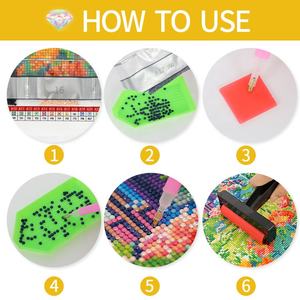 Kit de peinture diamant moderne avec motif d'<span class=keywords><strong>arbre</strong></span> coloré et de fleurs, écologique, décoration murale DIY, plateau <span class=keywords><strong>en</strong></span> tissu imprimé avec des cristaux, stylo pour enfants - Product Image 6