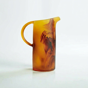 Creative Classic Design Handmade Resin Sculpture Water Jug Aqua Apricot Swirl Pattern Customizable Fashion Collectible <b>Kitchen</b> - Product Image 1
