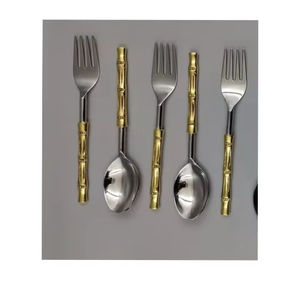 Ensemble de couverts en acier inoxydable plaqué or PVD de luxe, couverts modernes pour hôtel et restaurant, couverts design pour hôtel et restaurant - Product Image 1