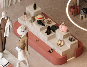 Estante de exhibición de venta al por menor personalizado para ropa Muebles de boutique Diseño de interiores de moda para tienda de ropa Tienda de telas Diseño de interiores - Product Image 6