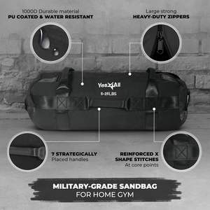 Bolsa de Arena para Entrenamiento de Alta Resistencia, Muestra Gratuita, 7 Asas Multiposicionales - Color Verde Militar/Negro/Camuflaje - Product Image 5