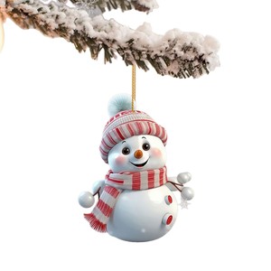 Lindo muñeco de nieve de punto con gorro y bufanda, adornos navideños, colgantes de muñeco de nieve de felpa suave, decoración para árbol de Navidad, hogar y fiestas. - Product Image 6