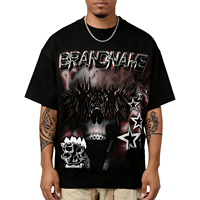 T-shirt à épaules tombantes vintage personnalisé avec logo, streetwear personnalisé, t-shirt graphique surdimensionné, t-shirts patchwork