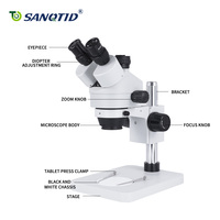 7-45x Zoom Trinocular LED Microscope 2K Camera Resolution Manual Focus IP55 Rated 3-Year Warranty Digital Lab Instrument