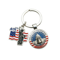 Porte-clés patriotique USA 4 juillet 2026, motif Statue de la Liberté et drapeau américain, idéal comme pendentif de sac à dos et souvenir