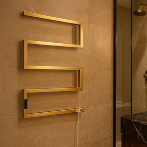 Điện thép không gỉ vàng hình chữ nhật khăn ấm nóng khách sạn phòng tắm <span class=keywords><strong>Rack</strong></span> khăn - Product Image 4