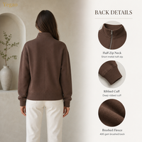 Sweat-shirt demi-zip Yegao, fabricants de vêtements, vêtements pour femmes, vêtements en gros, vêtements en vrac, personnalisation directe d'usine