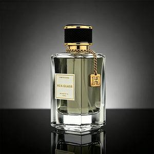 Vente en gros de flacons en verre carrés transparents personnalisés à bas prix, 30 ml, 50 ml, 100 ml, avec bouchon rond, flacon de parfum vide avec boîte d'emballage haut de gamme - Product Image 5