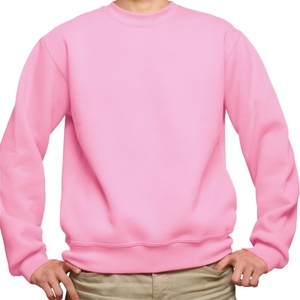 Sudaderas con Capucha Unisex al por Mayor, Sudadera Informal Rosa de Manga Larga con Cuello Redondo, Suministro ODM de Otoño, Sudaderas Lisas sin Estampado - Product Image 3