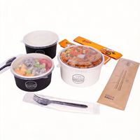 Boîte à lunch jetable XYA, boîte à salade carrée en papier kraft créative avec couvercle en PET/PP