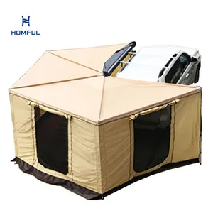 HOMFULカスタムキャンプカーサイドフォックスウィングオーニング270度フォックスウィングカーサイドオーニングテント (付属品付き)