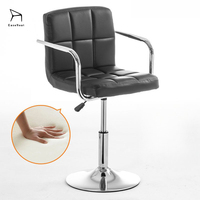 Fauteuil de Barbier Professionnel en Cuir de Haute Qualité avec Accoudoirs et Base Robuste à Pompe à Huile