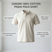 Polo 220 g/m² Luxe discret 100 % coton piqué Logo personnalisé