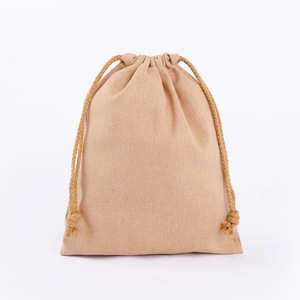 Túi vải bố nhỏ đựng đồ tạp hóa, in logo theo yêu cầu, giá sỉ rẻ, túi quà tặng bằng vải lanh có dây rút - Product Image 4