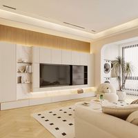 Mueble de TV Moderno, Simple, de Lujo, Ecológico, de Madera Sólida de Alta Gama para Apartamento, Sala de Estar, Hotel, 65 Pulgadas o Más