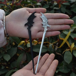 Épingle à <span class=keywords><strong>cheveux</strong></span> Dragon Wing en alliage de zinc plaqué argent antique, style gothique fantastique, <span class=keywords><strong>pour</strong></span> femmes, cosplay, usage quotidien, cadeau - Product Image 1