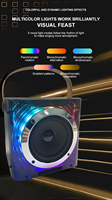 Çift kablosuz mikrofonlar ile ev açık eğlence Karaoke makinesi taşınabilir kablosuz hoparlör RGB LED Karaoke hoparlörü