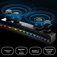 SH39 Baru untuk PC Gaming Speaker Subwoofer Stereo 3D Nirkabel dengan Lampu Warna-warni Output 12W Baterai Lithium Desain Ringkas