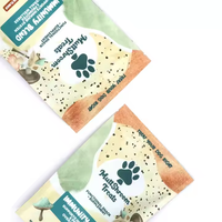 Pochette d'emballage alimentaire de friandises en mylar personnalisées pour chiens et chats avec fenêtre transparente sac en plastique refermable à zip-lock pour animaux de compagnie avec impression personnalisée