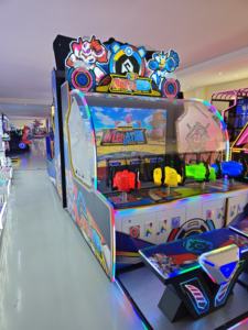 Machine de jeu d'arcade de tir à 4 joueurs Mega <span class=keywords><strong>Cop</strong></span>, thème <span class=keywords><strong>robot</strong></span>, lumière LED interactive, simulateur à pièces pour parc d'attractions - Product Image 4
