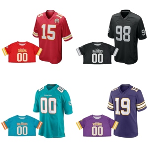 FQ Impression Sublimée Personnalisée Football Américain Sportif Tout Mesh Jersey Rétro Mesh Boxy Cropped American Football Team Fans Jersey - Product Image 4