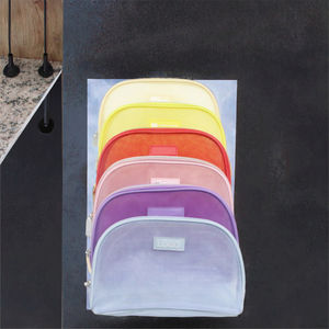 Оптовая продажа, прозрачная нейлоновая сетчатая косметичка из органзы с логотипом, водостойкая застежка-молния, маленькая косметичка для косметики - Product Image 2