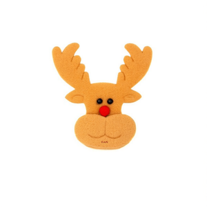 Ornamento Natalizio a Forma di Testa di Cervo 9x9mm, Decorazione Festiva - Product Image 1