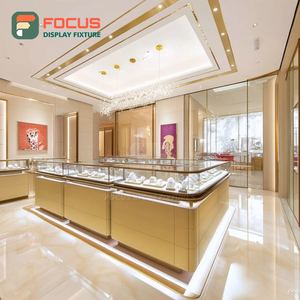 Custom Jewelry Store Interior Display Wood <b>Frame</b> Jewelry Shop Showcase Cabinet - Product Image 3