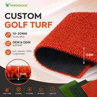 Tapis de golf synthétique haute densité avec logo personnalisé, gazon artificiel réaliste et doux pour salle de golf