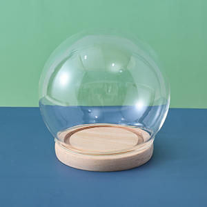 烘焙蛋糕球形高硼硅玻璃罩永生花圆形防尘罩LED灯罩软木瓶工厂批发 - Product Image 4