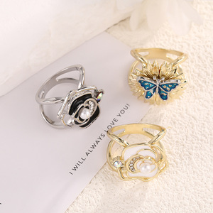 Elegant Camellia Scarf Buckle Alloy Pearl Flower Design For <b>Shawl</b> Decoration Summer 2024 - Product Image 2