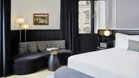 Tête de lit moderne en bois cinq étoiles Inn Express Ensembles de chambre à coucher d'hôtel pour hôtels appartements villas