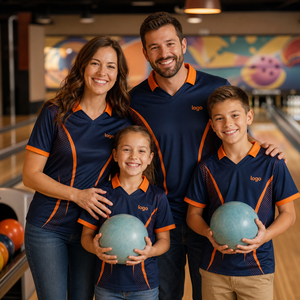 Conjunto de Camisetas de Boliche Familiares Personalizadas para Niños y Adultos, Uniforme de Equipo de Liga, Logotipo Personalizado Ligero, OEM, Directo de Fábrica - Product Image 2