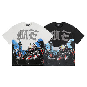Vêtements de rue pour hommes en gros MIXED EMOTION, tricotés 100% coton, coupe régulière, style streetwear lourd, imprimé hip-hop, personnalisé, graphique Y2K - Product Image 1