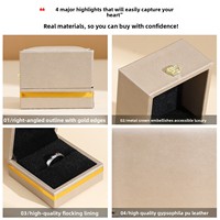 Boîte à bijoux sculpturale A1 en cuir PU de qualité supérieure avec bande dorée, intérieur en velours, emballage de luxe pour présentation