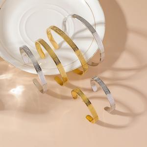 Pulseras de Acero Inoxidable con Grabado de Ayatul Kursi, Joyería Fina de Moda para Adultos y Niños, Diseño Islámico Árabe - Product Image 1