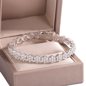 925 <b>Silver</b> Rhodium Plated D VVS Iced Moissanite Tennis <b>Bracelet</b> 2-6.5mm Chain Gift - Product Image 4