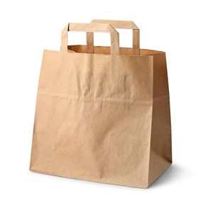 Sacs en papier recyclé écologiques grande taille 26x17x25cm couleur kraft jetables - Product Image 2