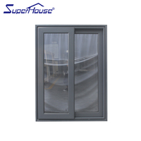 Ventana Corredera de Aluminio Gris Carbón, Resistente a Huracanes, Certificación AS2047 Miami Dade NOA, Tamaño Personalizado para Proyecto de Villa