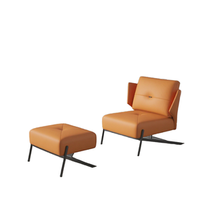 Modern Italy Style <b>Reclining</b> <b>Leather</b> Living Room <b>Chair</b> with Leisure Armchair Design for Villa Lounge - Product Image 5