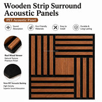 Panneaux acoustiques muraux en bois à lattes, panneaux insonorisants en PET pour cinéma maison et bureau